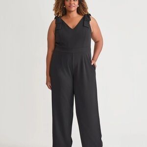 Kasper Black Sleeveless Jumpsuit